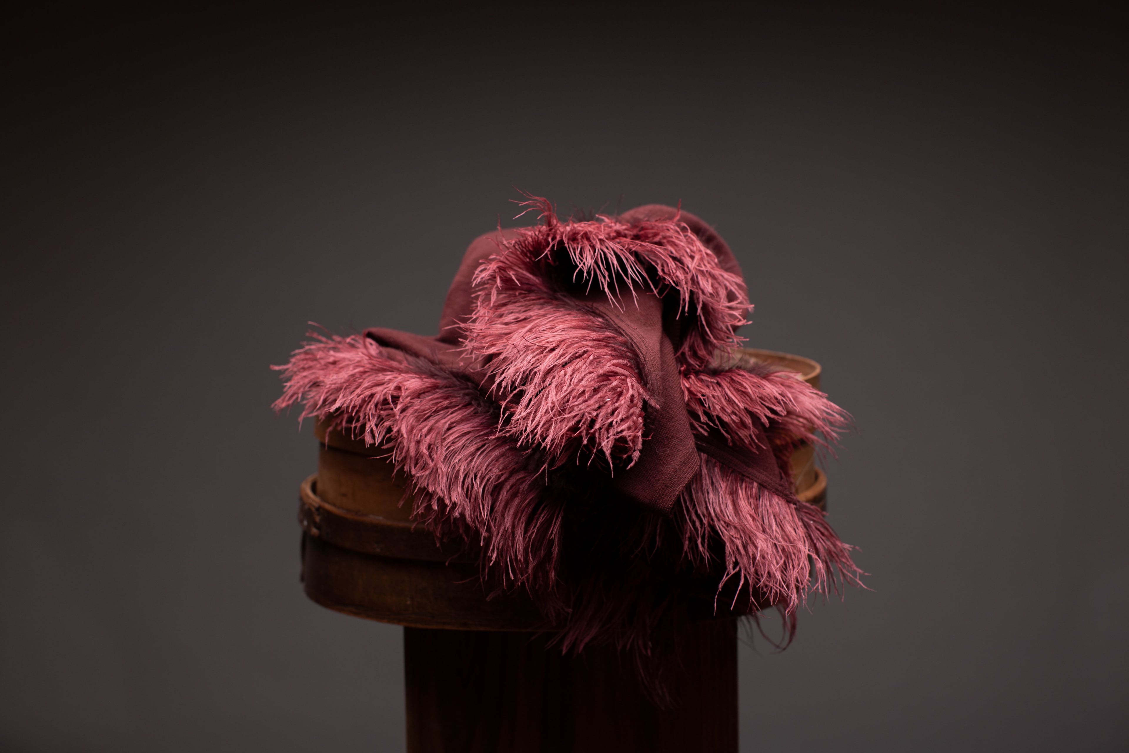 Bordeaux Cashmere & Feather Poncho