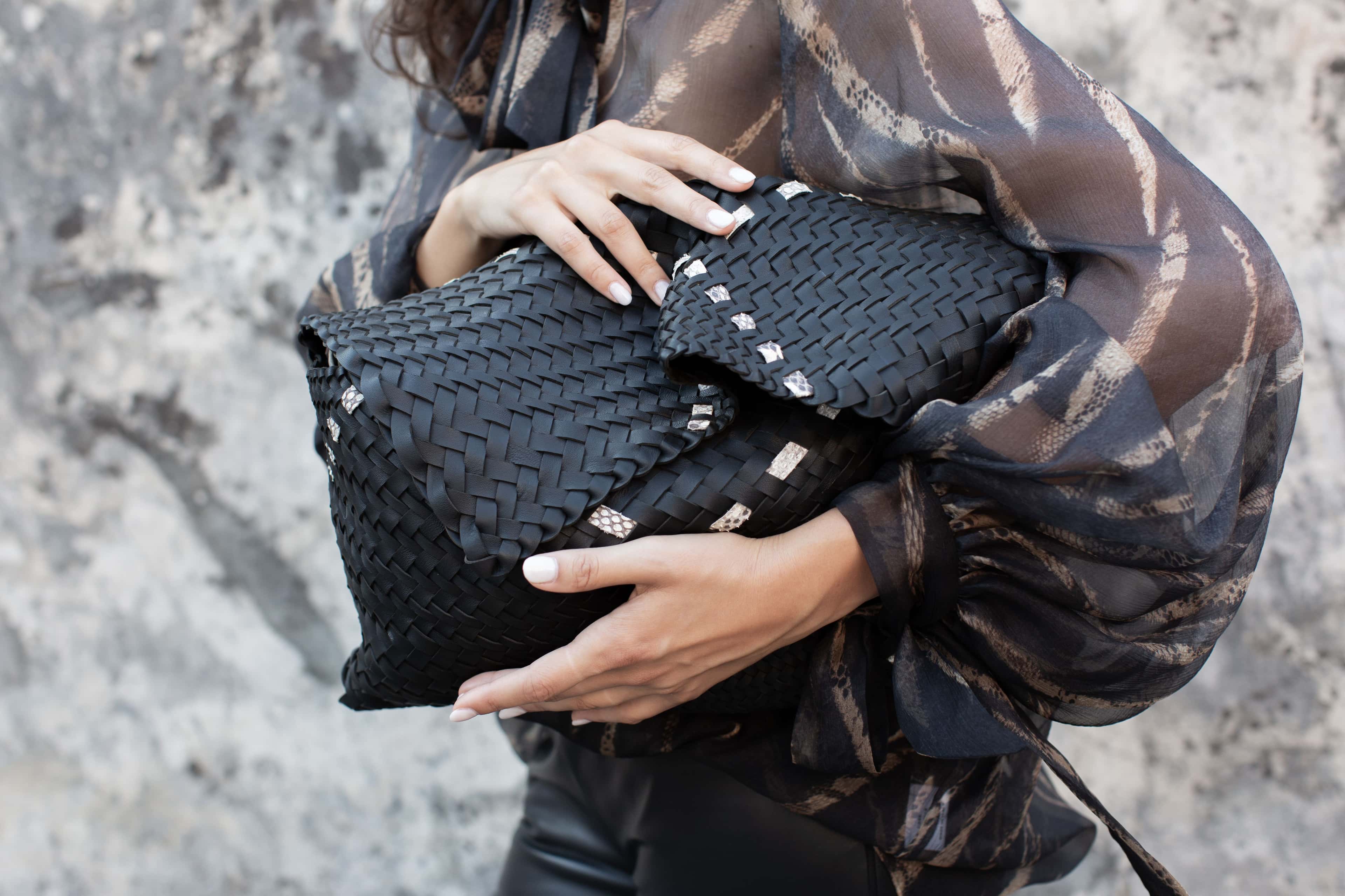 Black Python Clutch