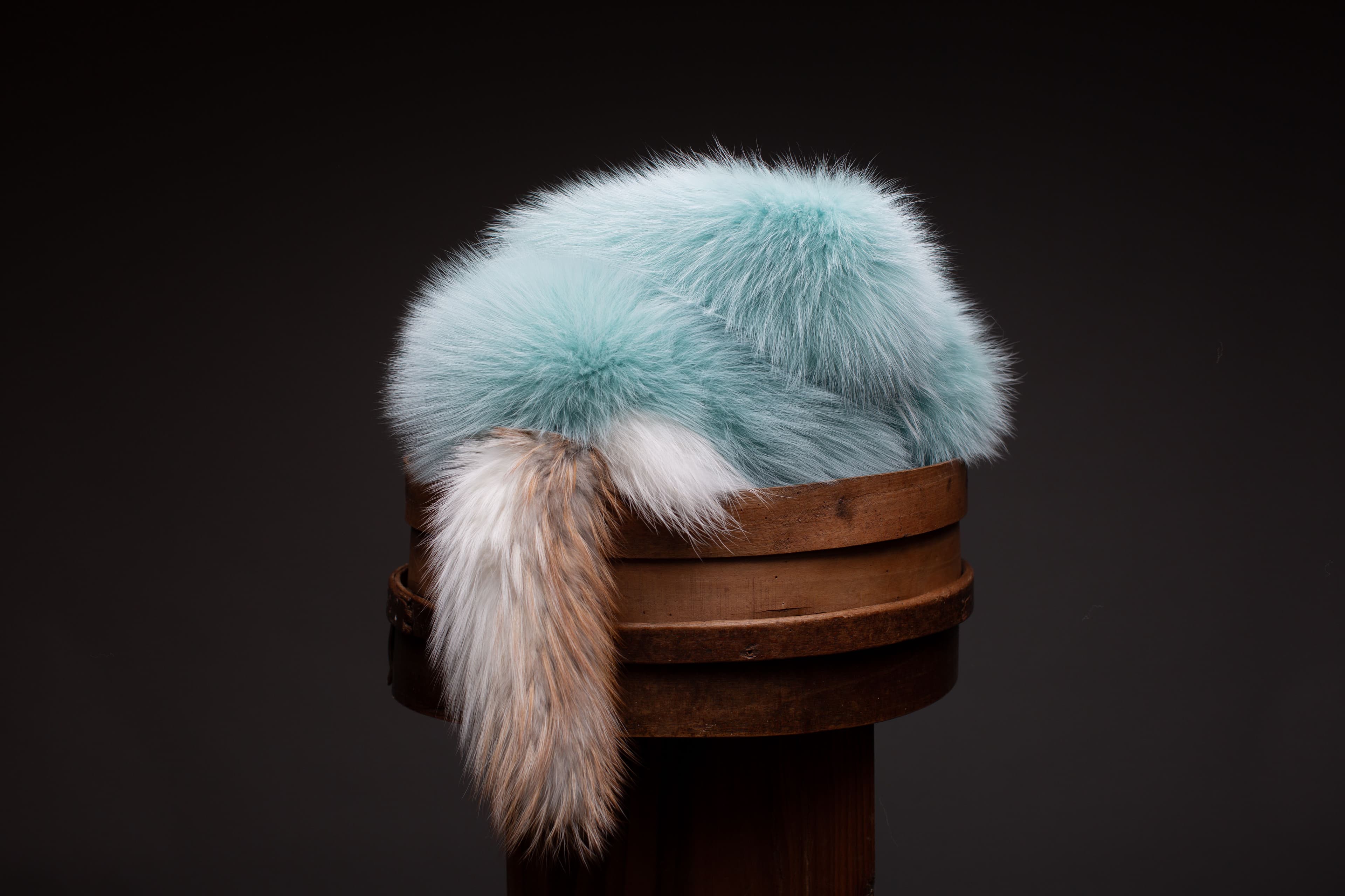 Light Blue & White Fox Scarf