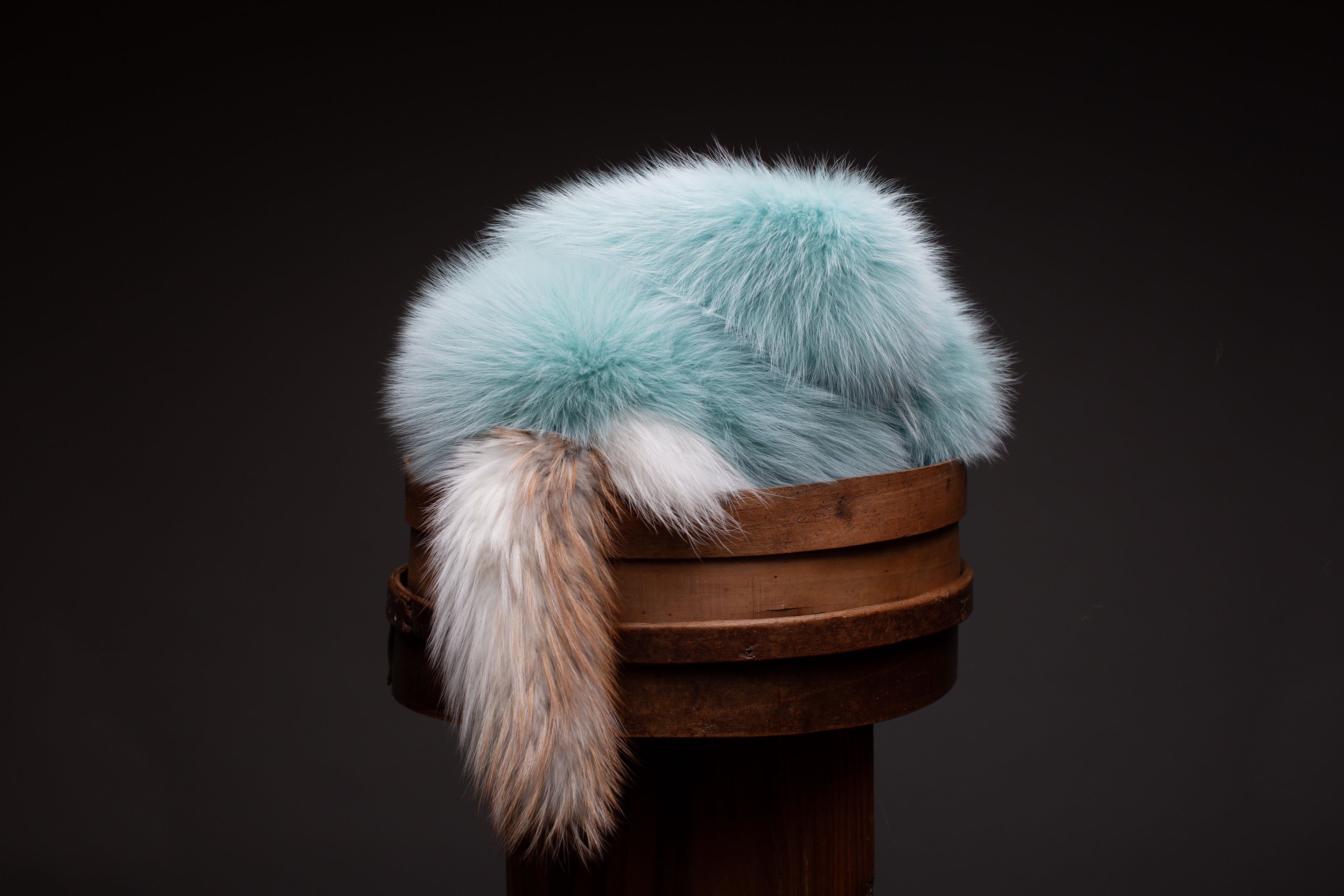 Light Blue & White Fox Scarf