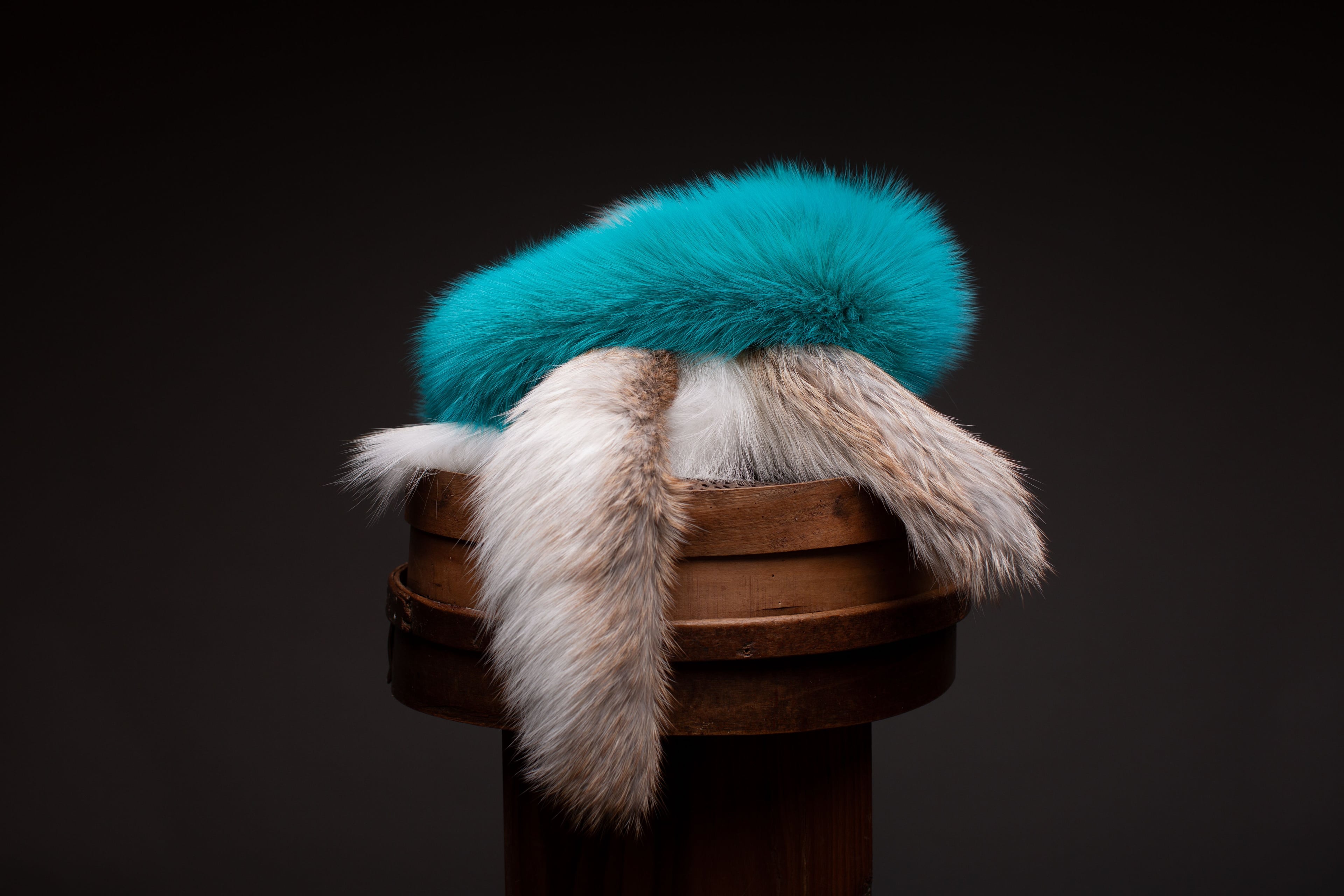 Turquoise & White Fox Scarf