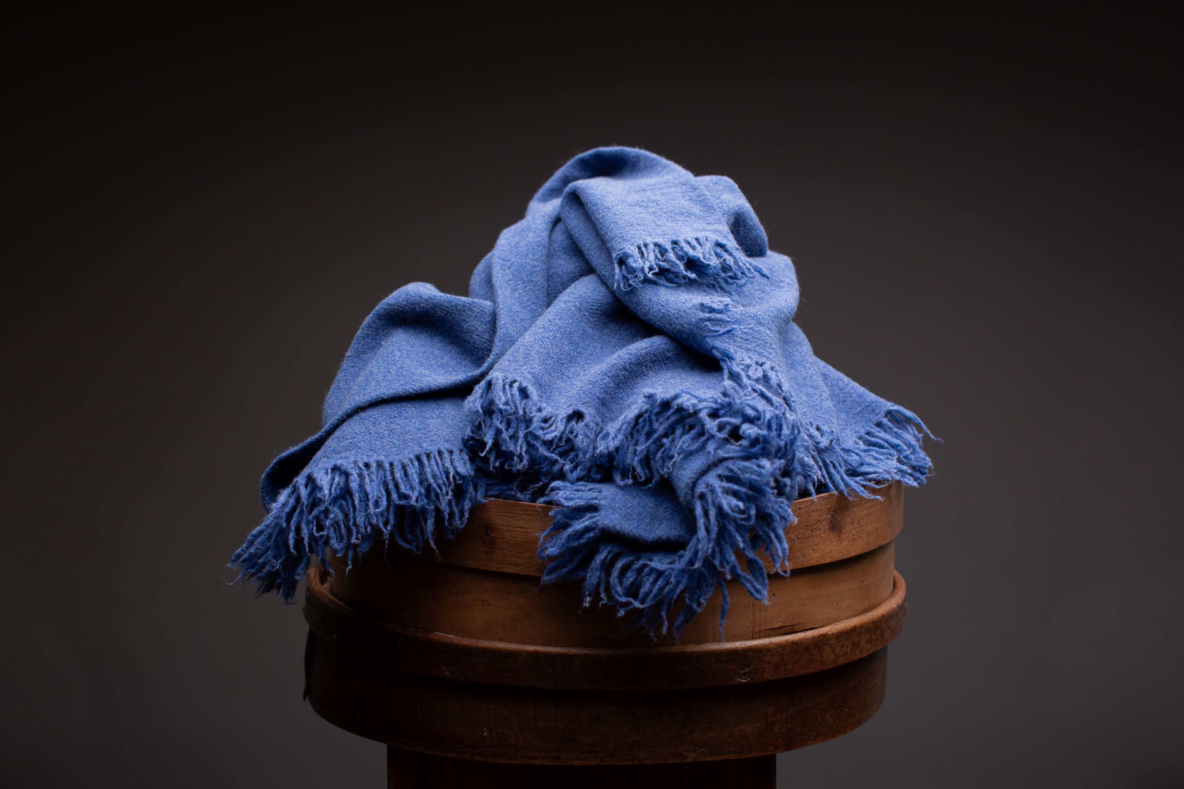 Blue Wool Scarf